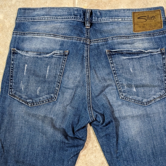 Blue and faded silver brand blue jeans - Picture 2 of 3